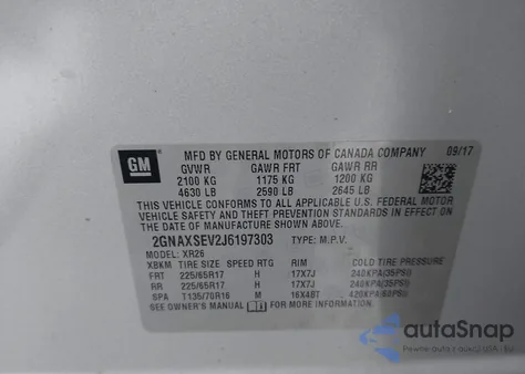 2018 Chevrolet Equinox Lt from USA, damaged, VIN 2GNAXSEV2J6197303